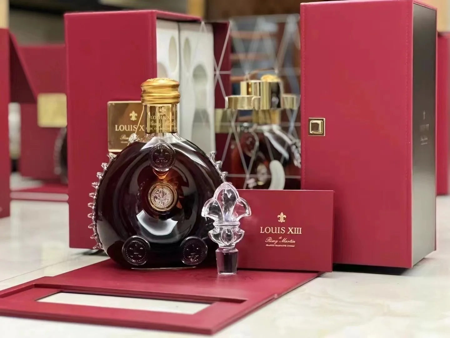 Older Louis XIII Red Box vs Current Records: Decanter, Codes and Certificate reference image for identification and condition