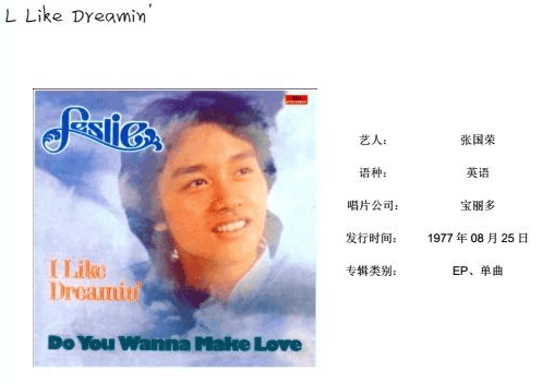 Leslie Cheung’s Summer Romance ’87: Pressing, Matrix and Inserts reference image for identification and condition review