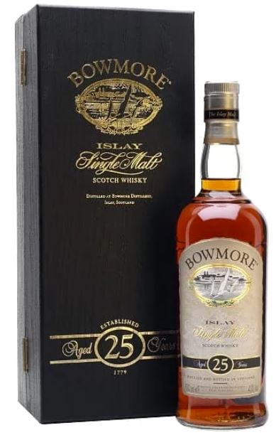 威士忌酒 波摩（Bowmore）25年舊版 包裝細節｜宏康酒行誠信收購