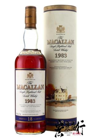 高價收購威士忌酒 專業回收麥卡倫威士忌 上門回收麥卡倫 18年 圓瓶 莊園 雪莉桶 Macallan 18yo 1983