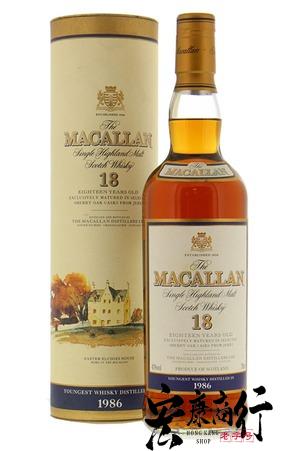 【宏康商行】專業回收威士忌酒 上門回收麥卡倫 18年 圓瓶 莊園 雪莉桶 Macallan 18yo 1986