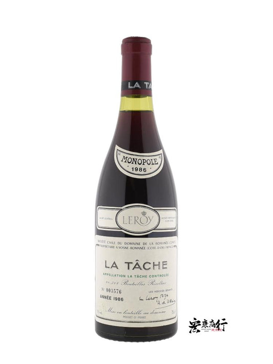 香港上門回收DRC紅酒  收購拉塔希（La Tache）1986 系列紅酒