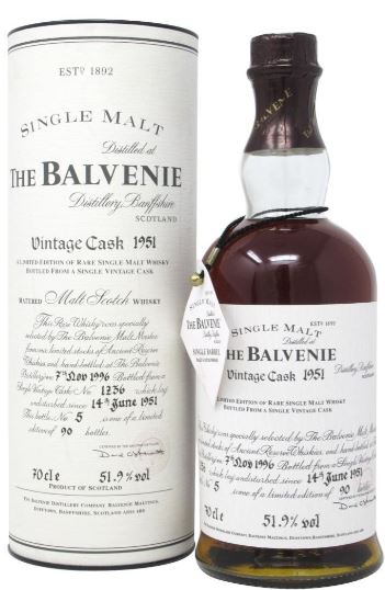 【宏康商行】高價收購威士忌酒 專業回收百富（Balvenie）Vintage Cask 1951威士忌
