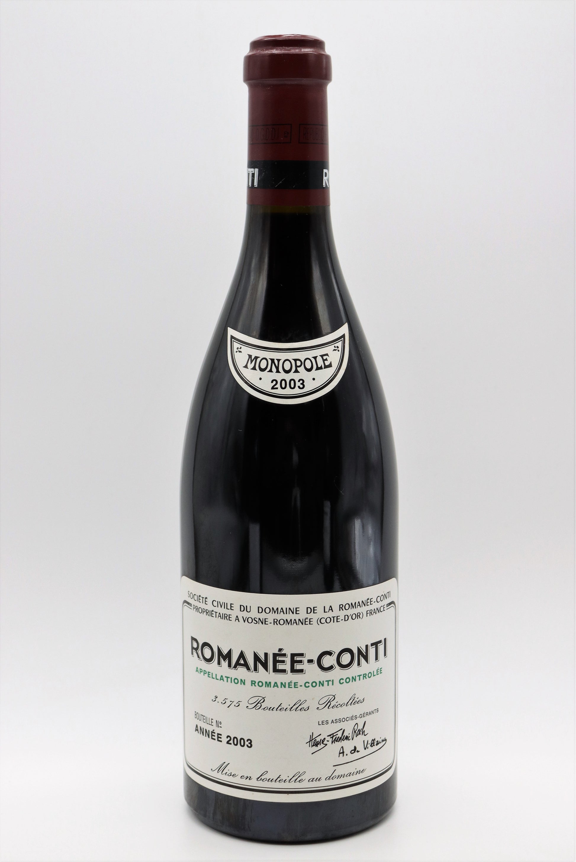 宏康商行高價回收紅酒  收購羅曼尼·康帝（Romanee-Conti） 2003 系列紅酒