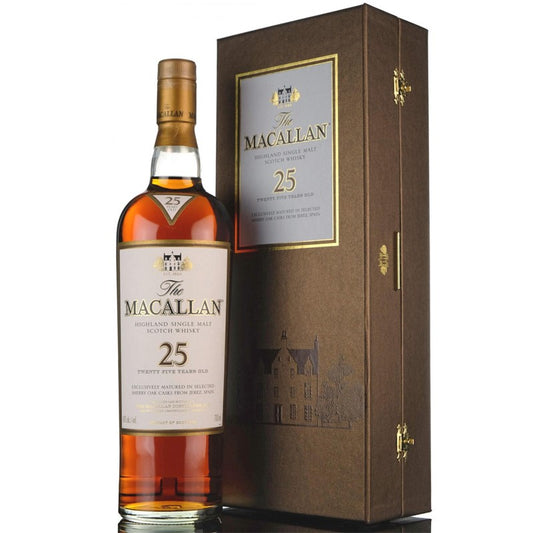 宏康商行-高價回收 Macallan 25 years 麥卡倫 25年 雪莉桶 紙盒版 (700ml 43%)